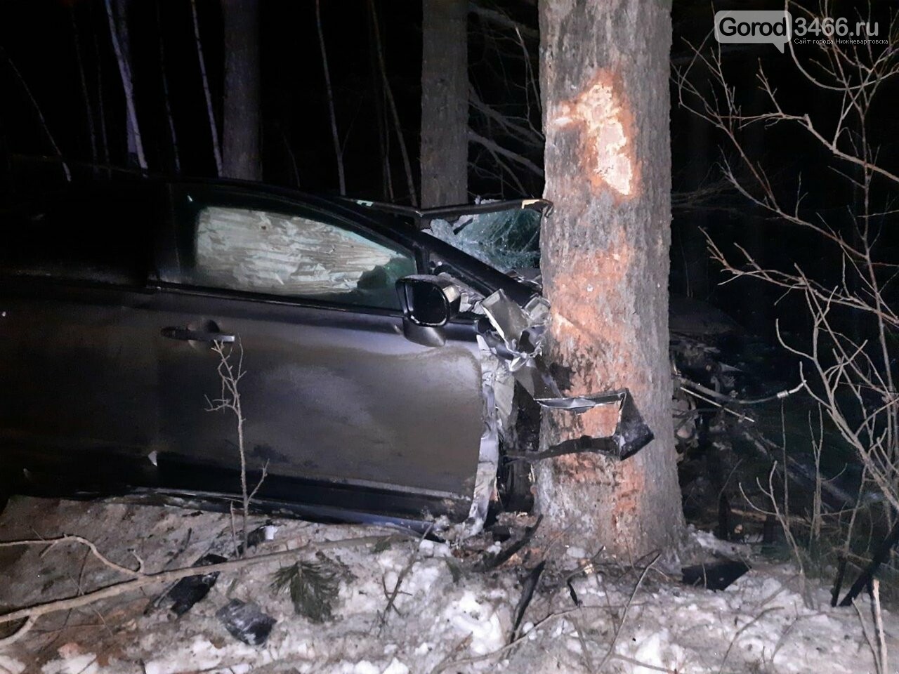 Под Нижневартовском легковушка врезалась в дерево