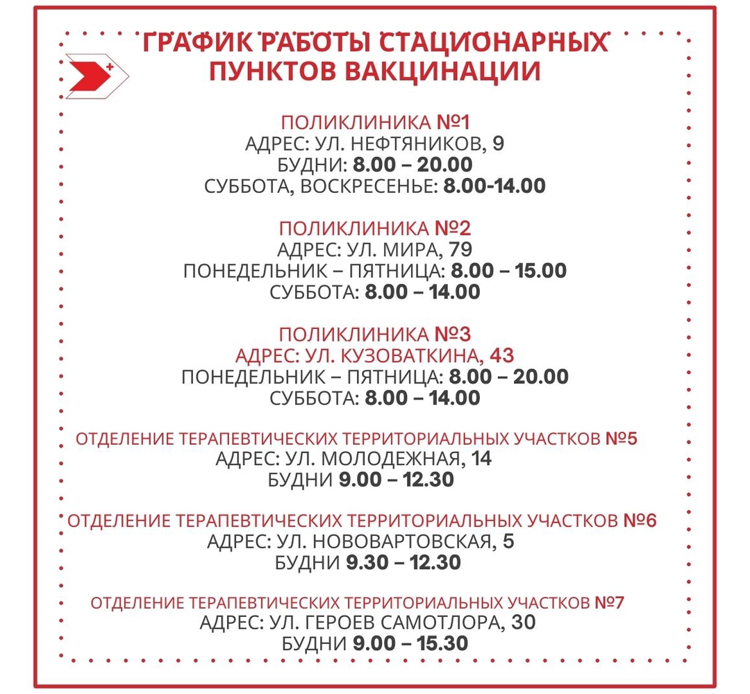 Работа в нижневартовске. График работы пункта вакцинации Череповец.